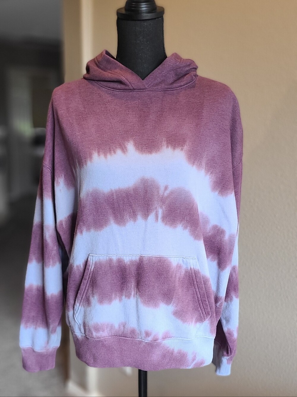 PINK Victoria's Secret Purple/Baby Blue Pullover Fleece Hoodie with Pocket